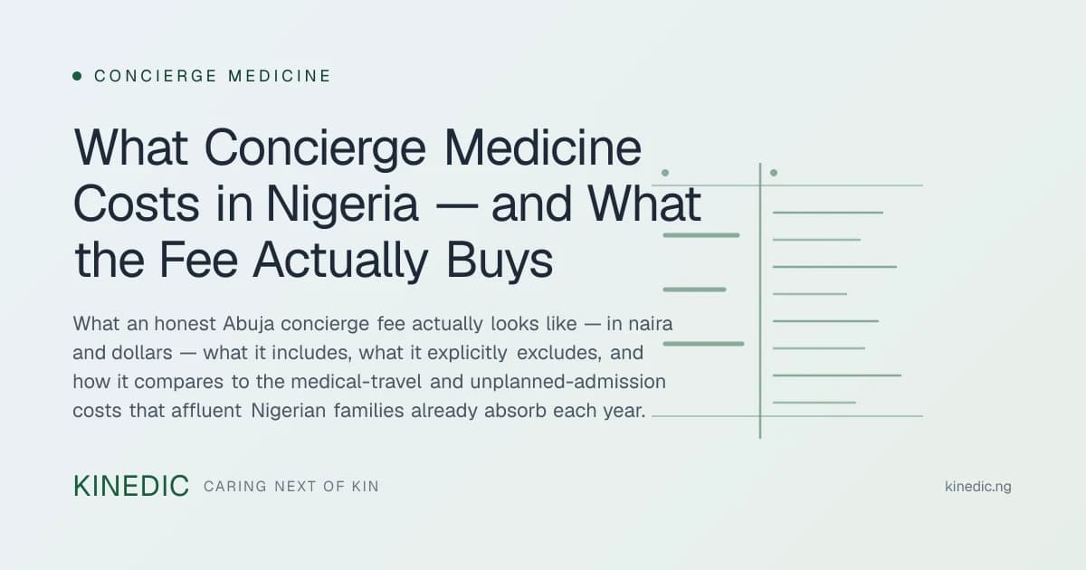 What Concierge Medicine Costs in Nigeria — and What the Fee Actually Buys